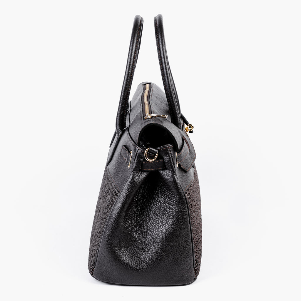 ARVÉRO Riviera Birkin – Black Raffia & Italian Leather
