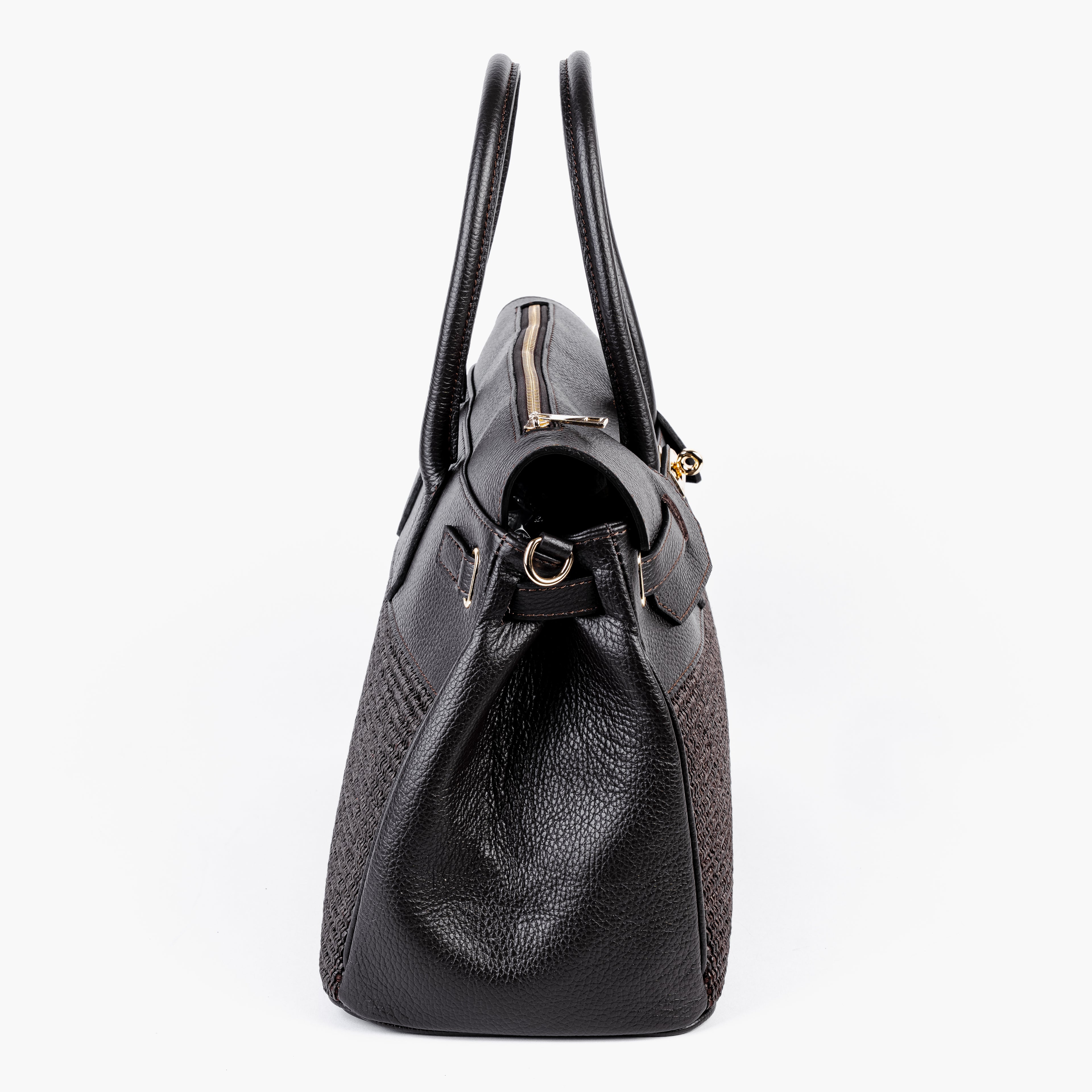 ARVÉRO Riviera Birkin – Black Raffia & Italian Leather