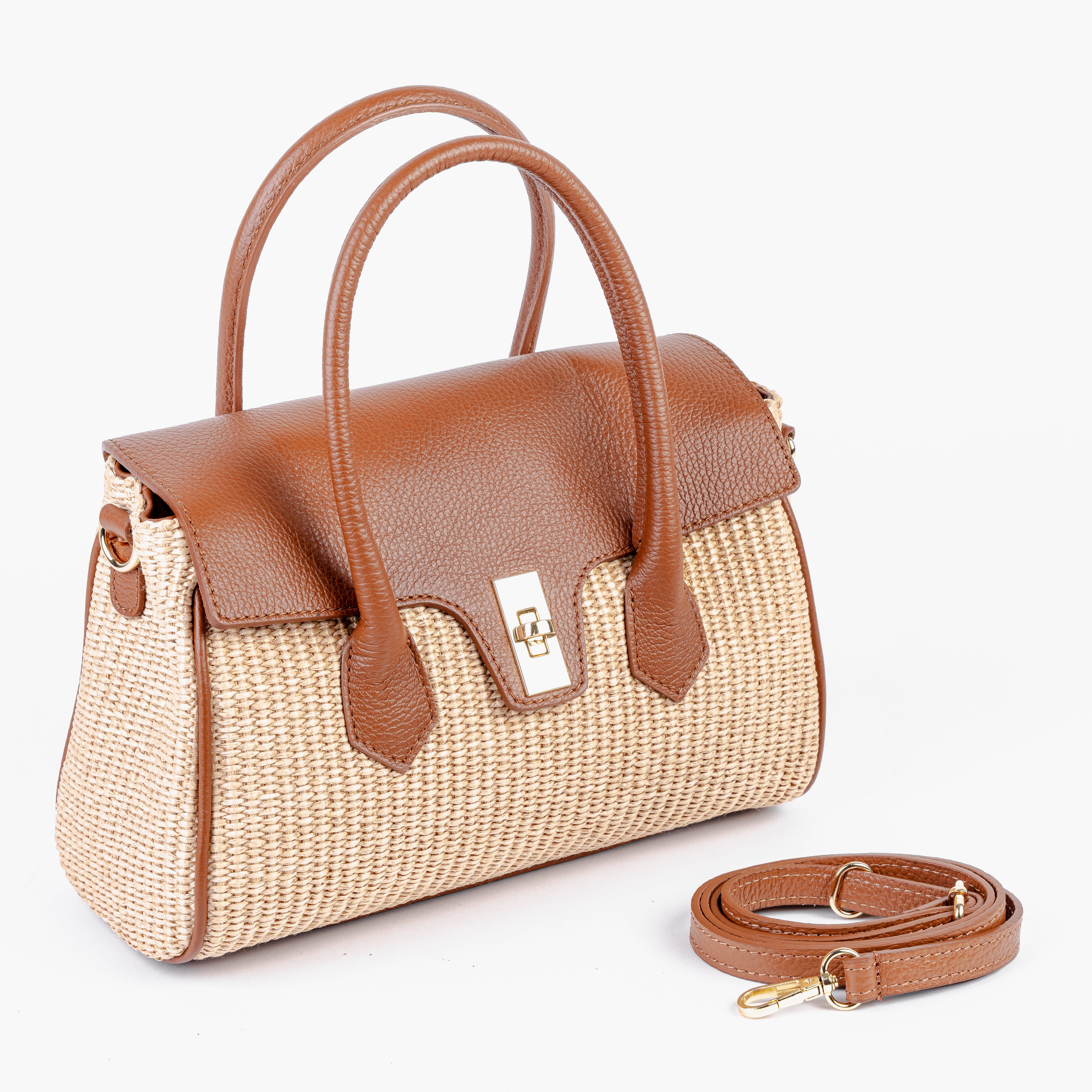 ARVÉRO Firenze Satchel – Italian Raffia & Italian Leather