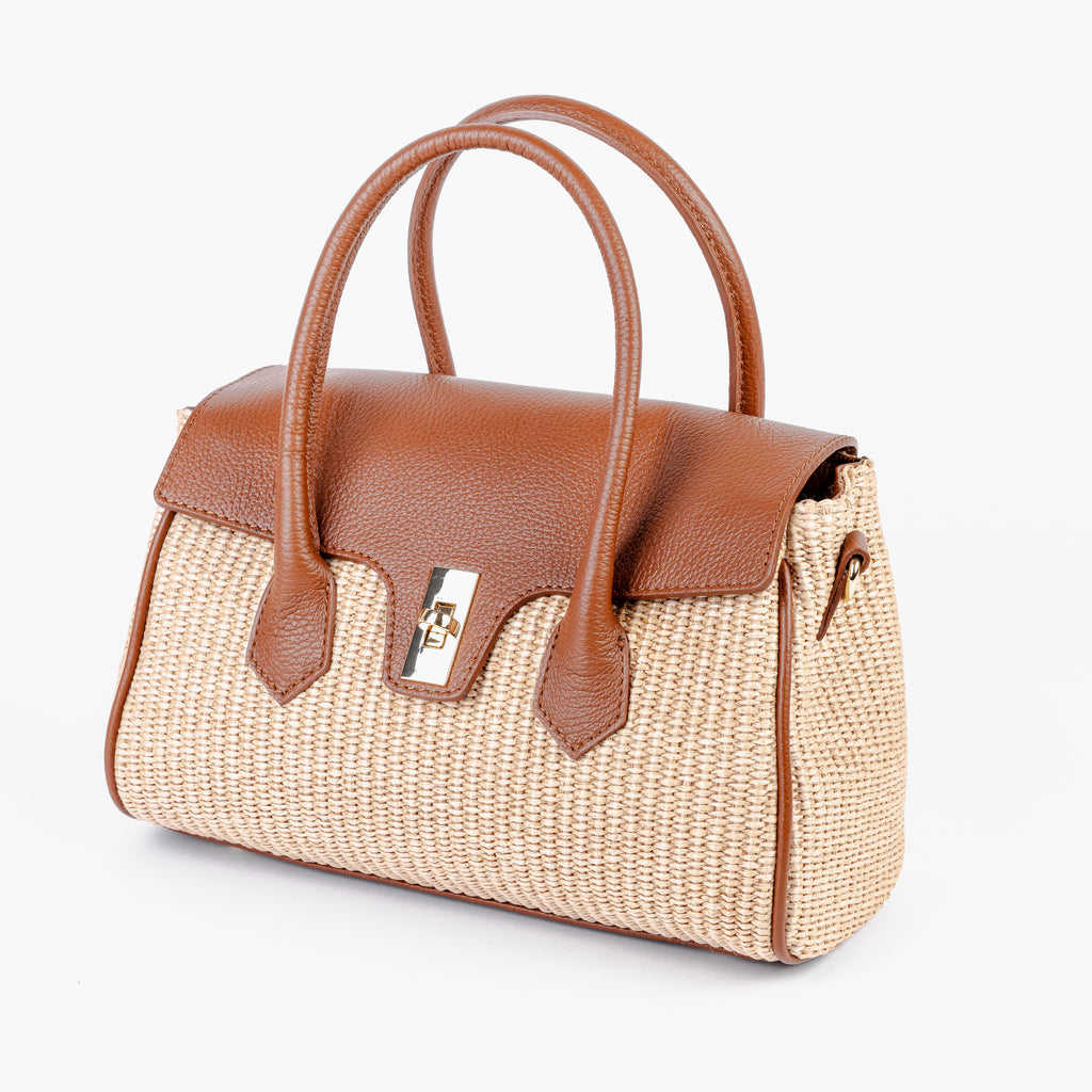 ARVÉRO Firenze Satchel – Italian Raffia & Italian Leather
