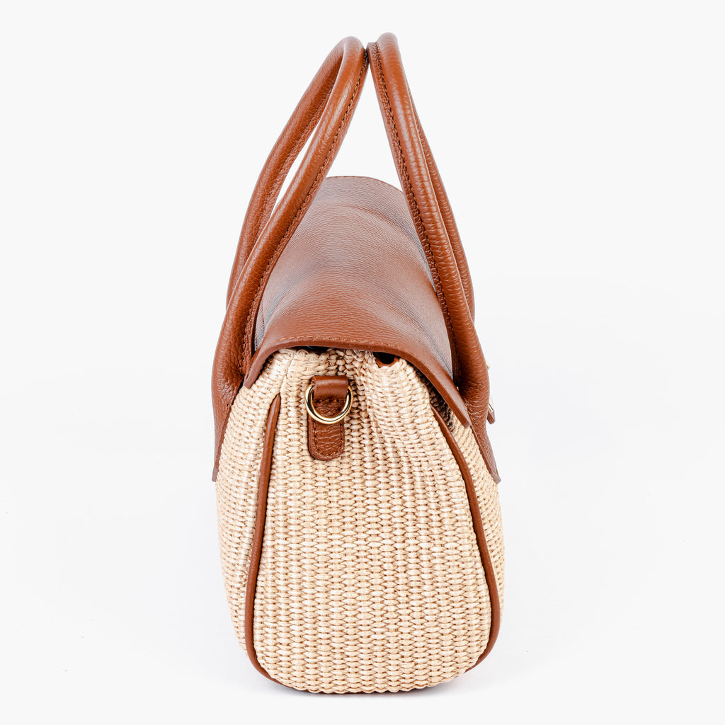 ARVÉRO Firenze Satchel – Italian Raffia & Italian Leather