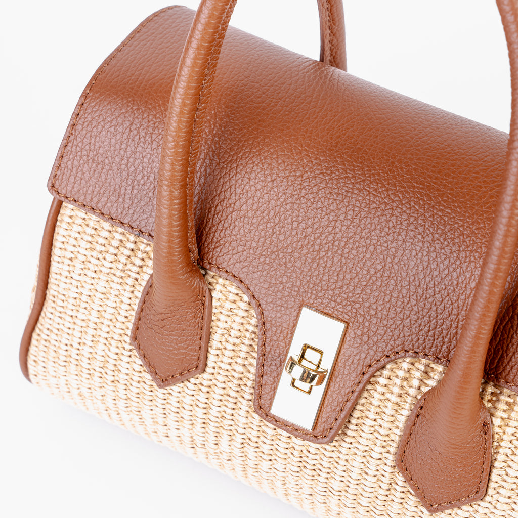 ARVÉRO Firenze Satchel – Italian Raffia & Italian Leather