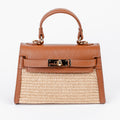 ARVÉRO Mini Firenze – Raffia & Cognac Italian Leather