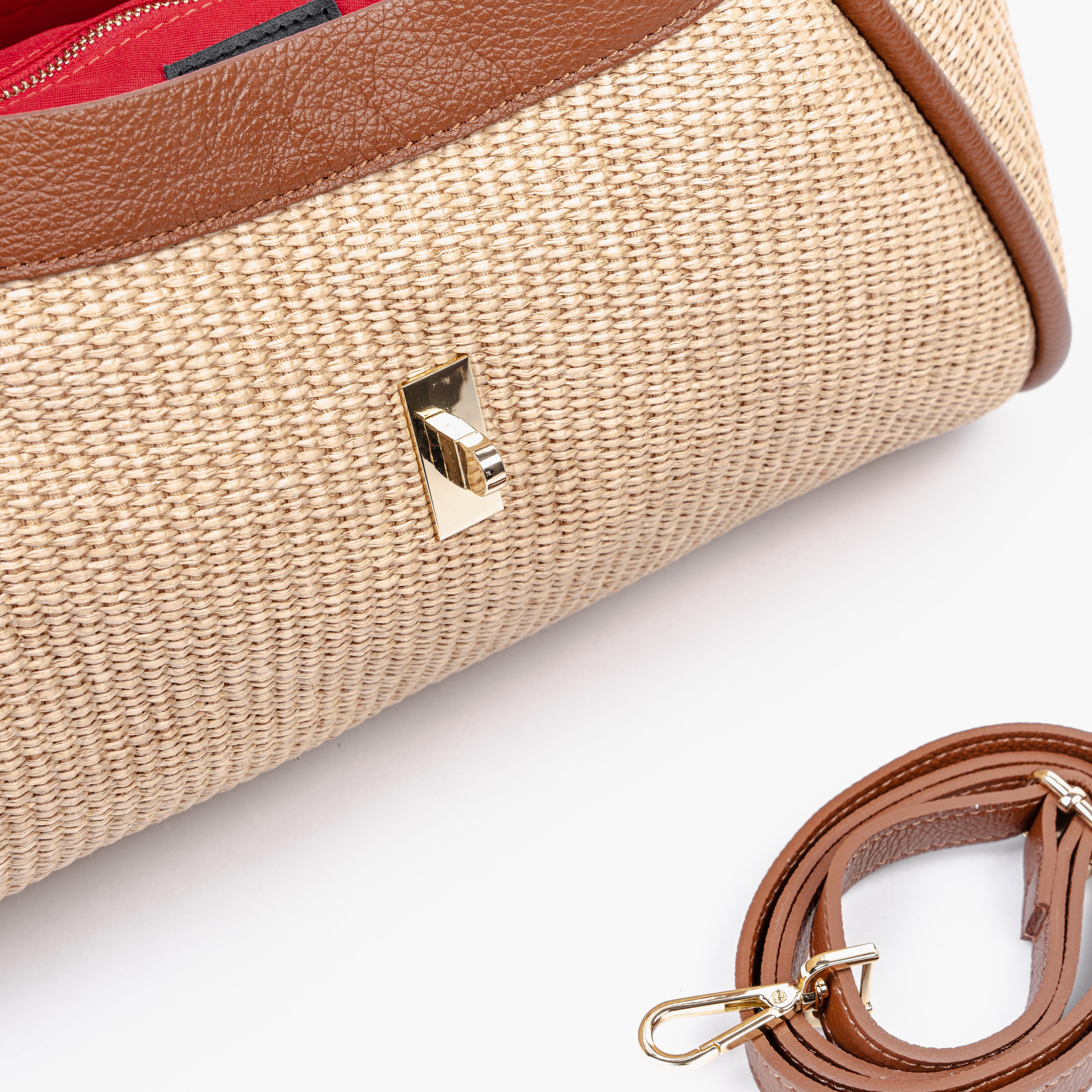 ARVÉRO Firenze Satchel – Italian Raffia & Italian Leather