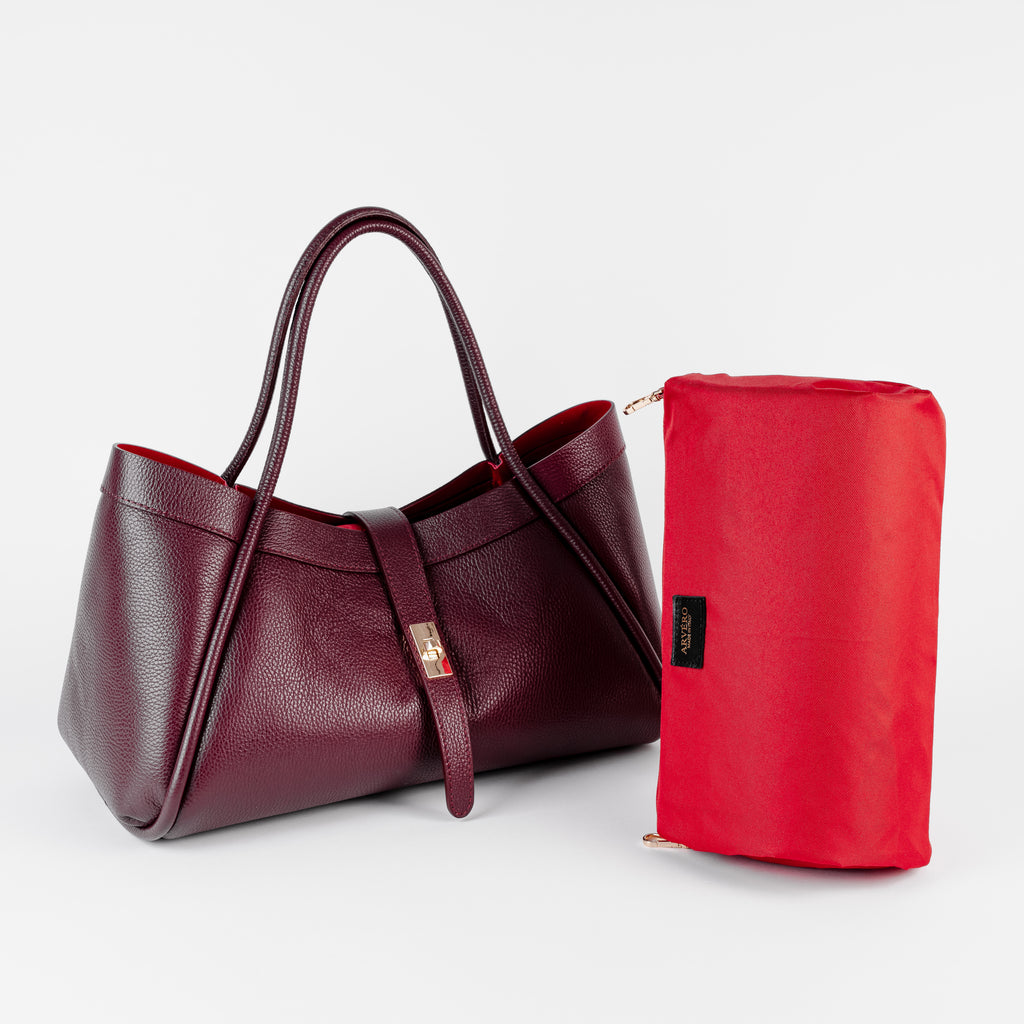 Milano Classica Lockstrap Tote - Burgundy