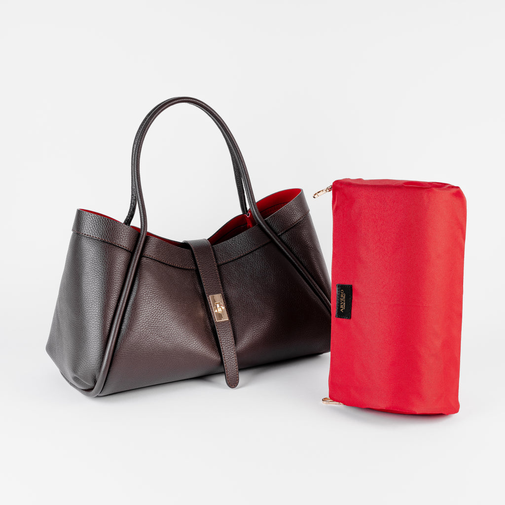 Milano Classica Lockstrap Tote - Dark Brown