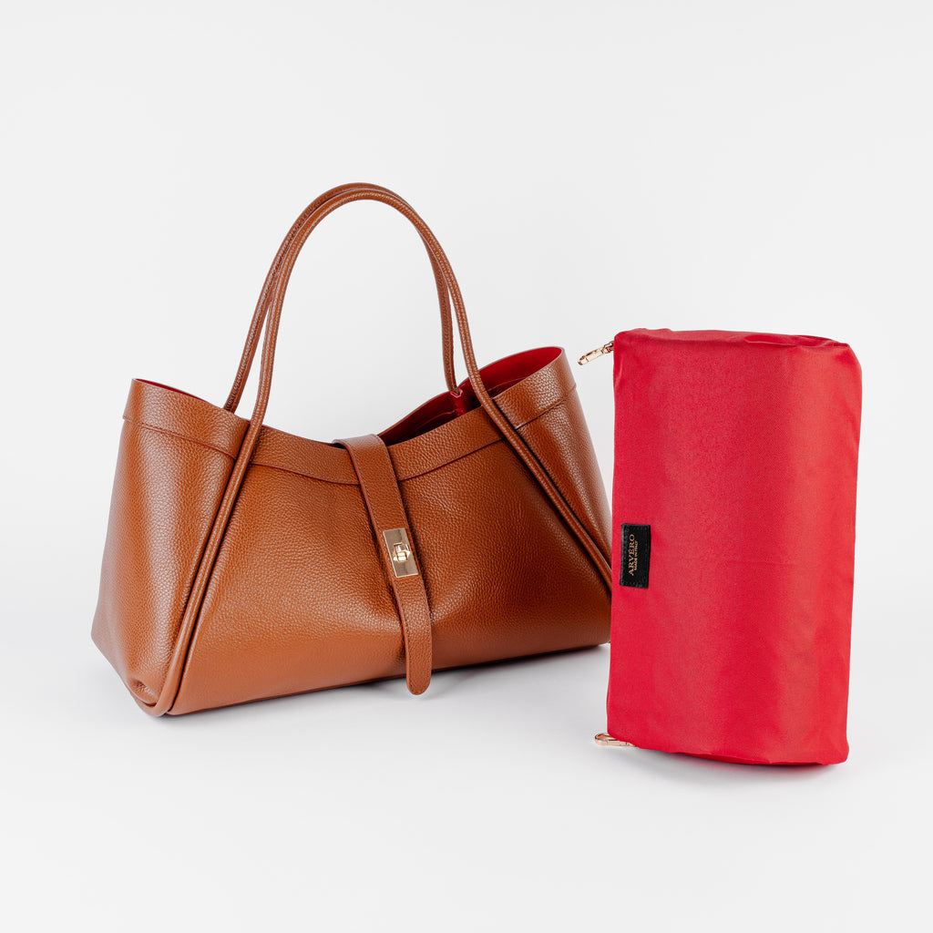 Milano Classica Lockstrap Tote - Cognac