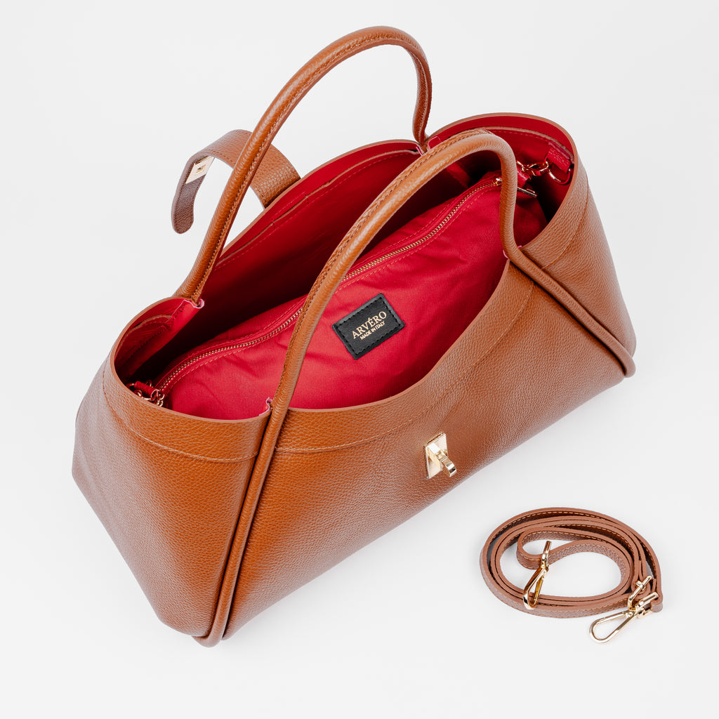 Milano Classica Lockstrap Tote - Cognac