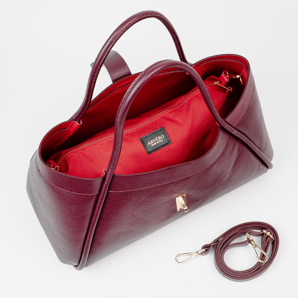 Milano Classica Lockstrap Tote - Burgundy