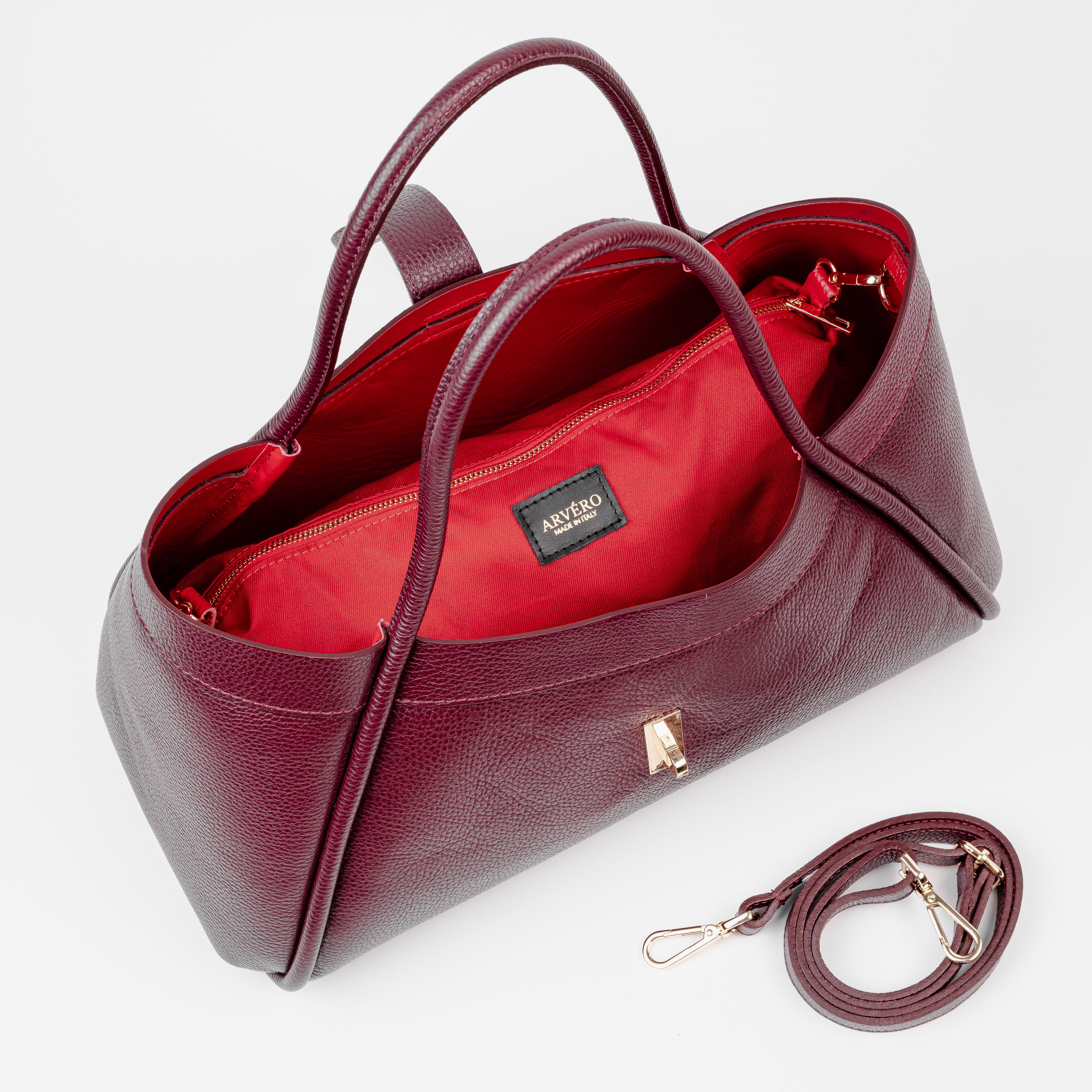 Milano Classica Lockstrap Tote - Burgundy