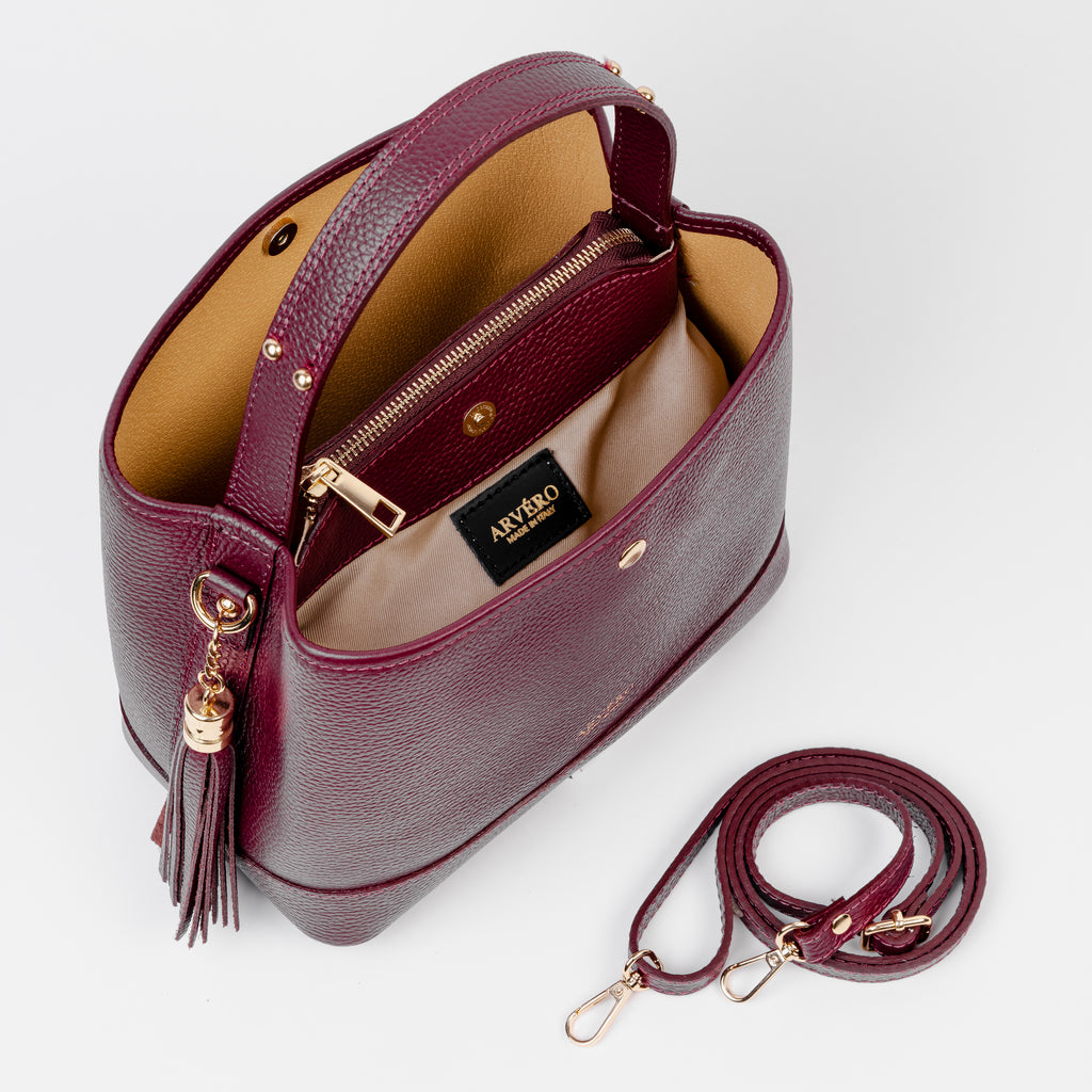 Siena Bucket Tote - Burgundy